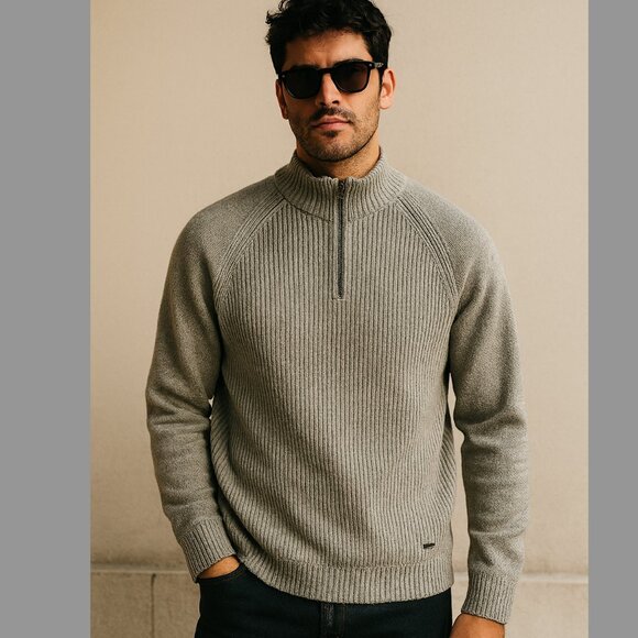 VINTAGE - Rodd & Gunn Light Gray Zip-Up Sweater - Picture 1 of 7